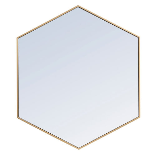 Elegant Decor Decker Metal Frame Hexagon Mirror 24 Inch In Silver Model: MR4424S