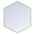 Elegant Decor Decker Metal Frame Hexagon Mirror 24 Inch In Silver Model: MR4424S