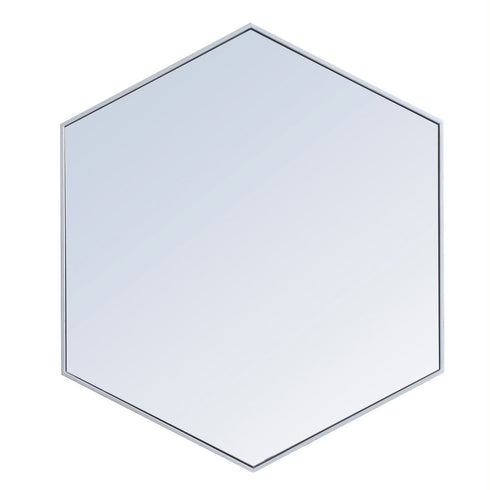 Elegant Decor Decker Metal Frame Hexagon Mirror 24 Inch In Silver Model: MR4424S