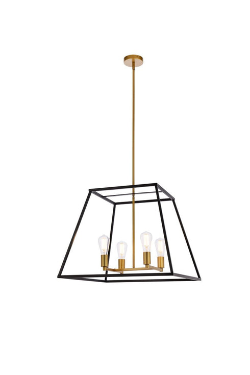Living District Declan 4 Light Pendant Model: LD720D24BK