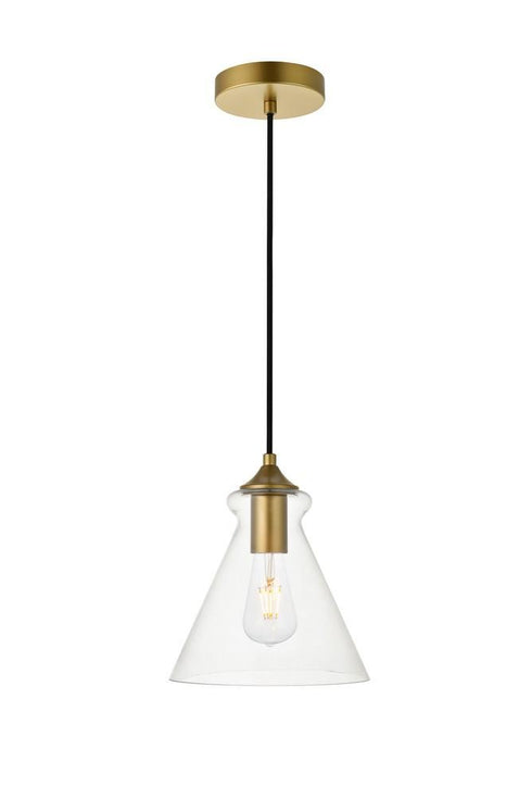 Elegant Lighting Destry 1 Light Pendant Model: LD2244BR