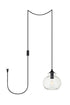Living District Destry 1 Light Pendant Model: LDPG2245BK