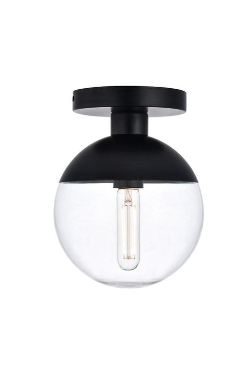 Elegant Lighting Eclipse 1 Light Flush Mount Model: LD6051BK