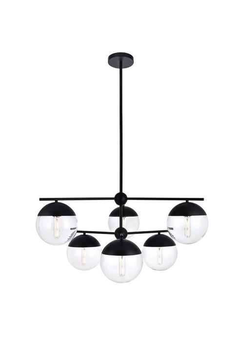 Elegant Lighting Eclipse 6 Light Pendant Model: LD6141BK
