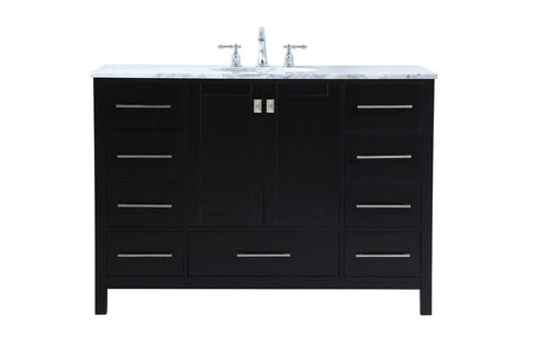 Elegant Lighting Erina 48 Inch Single Bathroom Vanity In Blue Model: VF18948BL