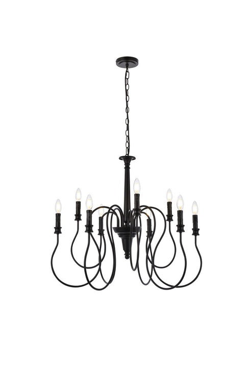Living District Flynx 9 Light Pendant Model: LD7045D30WOK