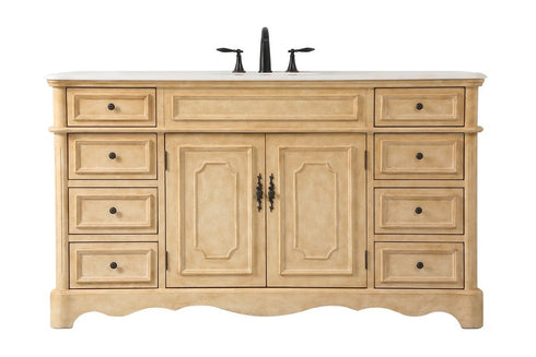 Elegant Lighting 60 Inch Double Bathroom Vanity In Antique Model: VF30460DAW