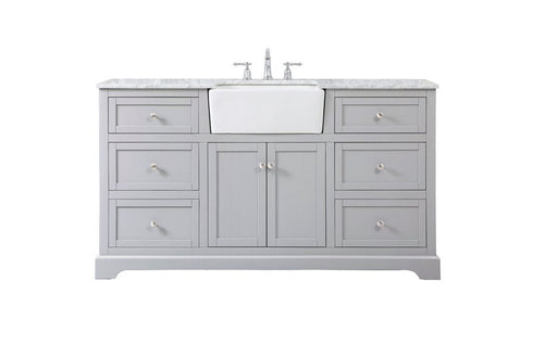Elegant Decor Franklin 60 Inch Double Bathroom Vanity In Driftwood Model: VF60260DDW