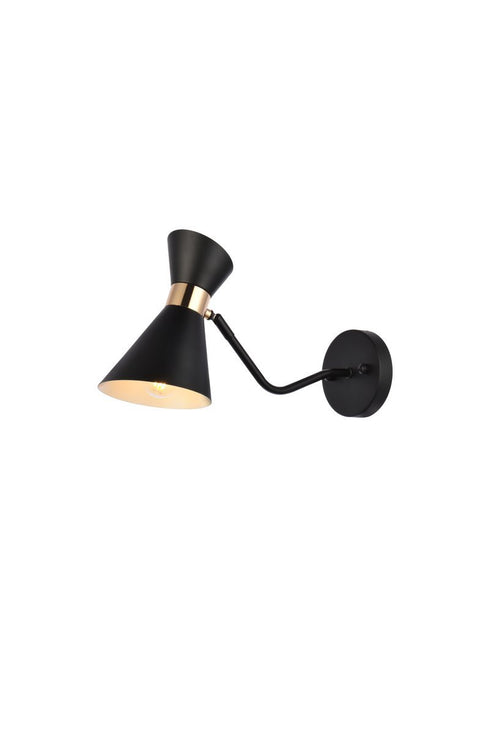 Living District Halycon 1 Light Sconce Model: LD2352BK