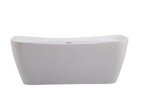 Elegant Decor Harrieta 59 Inch Soaking Bathtub In Glossy White Model: BT10459GW