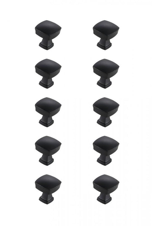 Elegant Decor Irvin 1.3 Inch Matte Black Square Knob Model: KB2022-MB-10PK