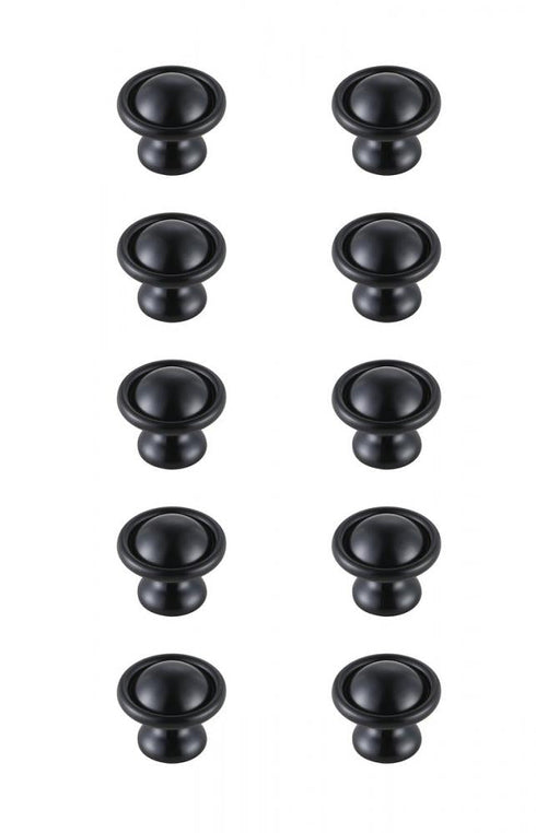 Elegant Decor Kadea 1.2 Inch Diameter Matte Black Mushroom Model: KB2008-MB-10PK