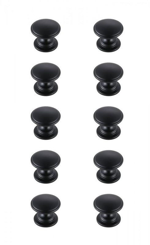 Elegant Decor Kaid 1.2 Inch Diameter Matte Black Mushroom Model: KB2004-MB-10PK
