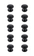 Elegant Decor Kaid 1.2 Inch Diameter Matte Black Mushroom Model: KB2004-MB-10PK