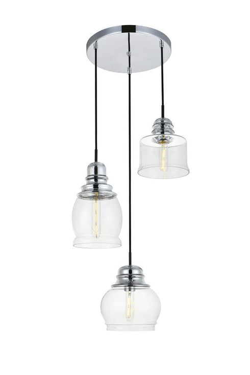 Elegant Lighting Kenna 3 Light Pendant Model: LD2239C