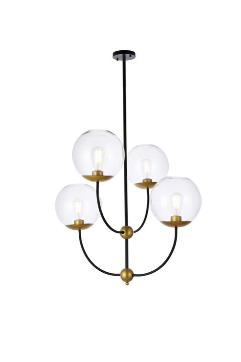 Living District Lennon 4 Light Pendant Model: LD652D30BK