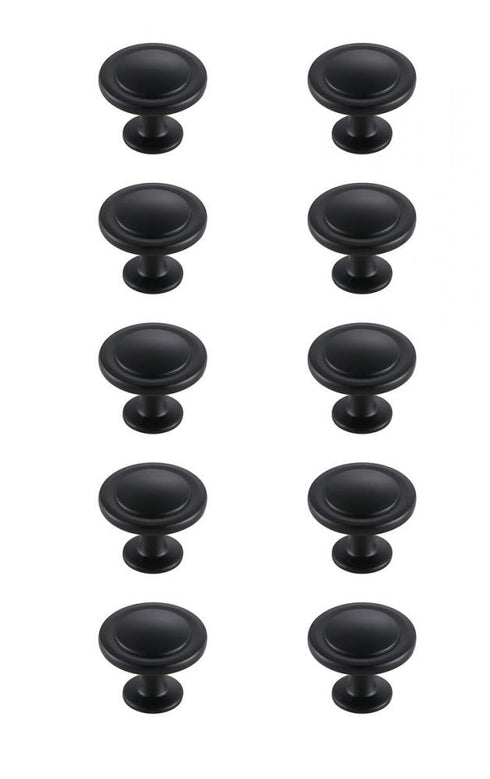 Elegant Decor Logyn 1.3 Inch Diameter Matte Black Mushroom Model: KB2005-MB-10PK