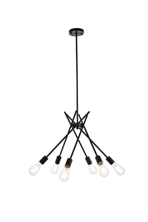 Living District Lucca 6 Light Pendant Model: LD640D23BK