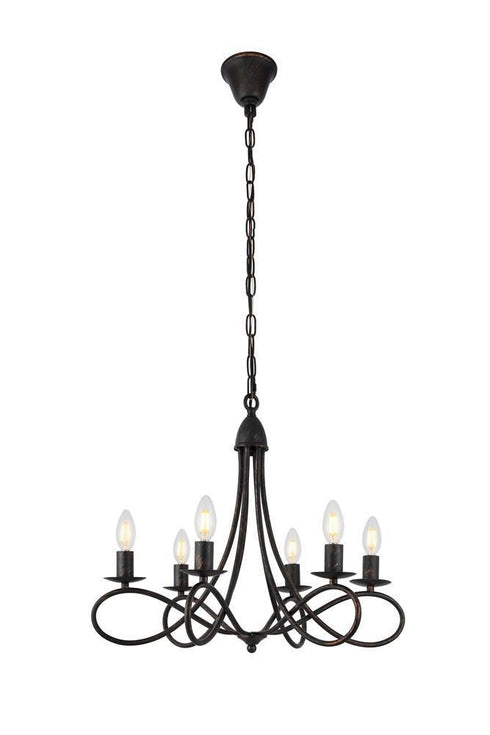 Elegant Lighting Lyndon 6 Light Pendant Model: 1452D22DB