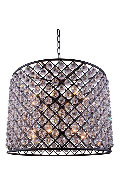 Elegant Lighting Madison 12 Light Pendant Model: 1206D35MB/RC
