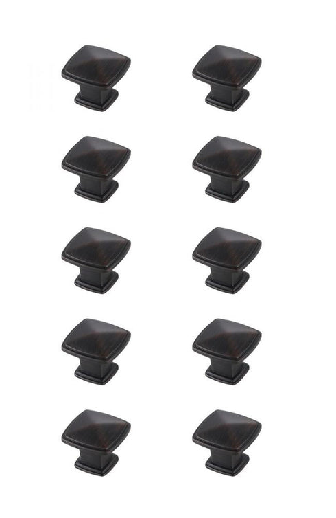 Elegant Decor Marcel 1.2 Inch Matte Black Square Knob Model: KB2023-MB-10PK