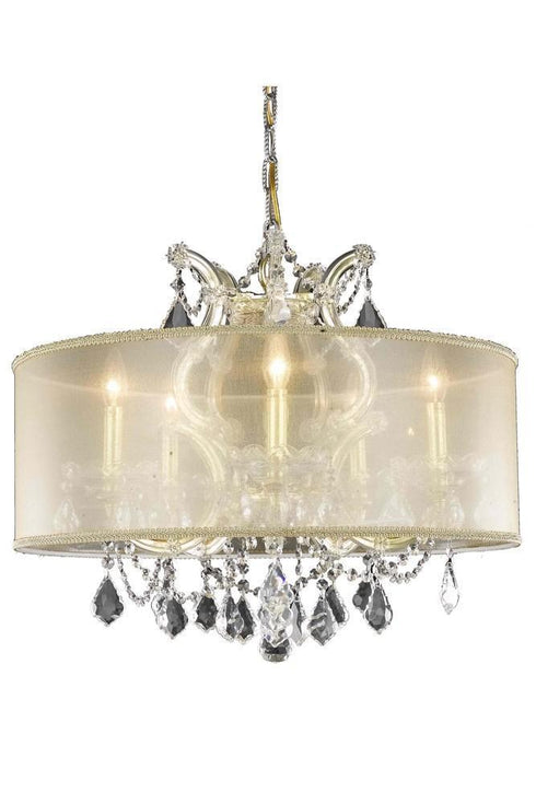 Elegant Lighting Maria Theresa Chandelier Model: 2800D20G+SH-1R23G/SS