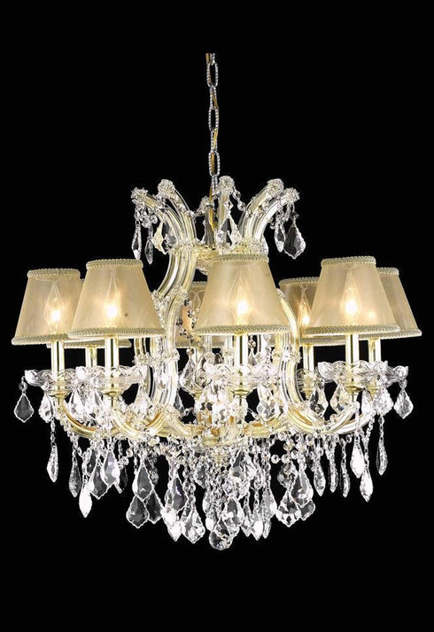 Elegant Lighting Maria Theresa Chandelier Model: 2800D26G+SH-1R6G/SS