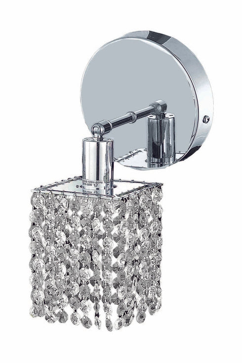 Elegant Lighting Mini 1 Light Sconce Model: 1281W-R-S-CL/SS