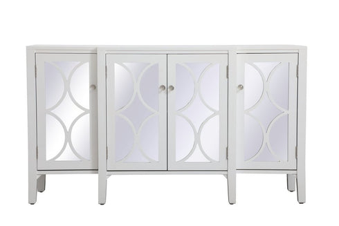 Elegant Decor Modern 60 Inch Mirrored Credenza In White Model: MF82001WH