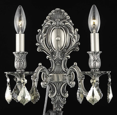 Elegant Lighting Monarch 2 Light Sconce Model: 9602W10DB/EC