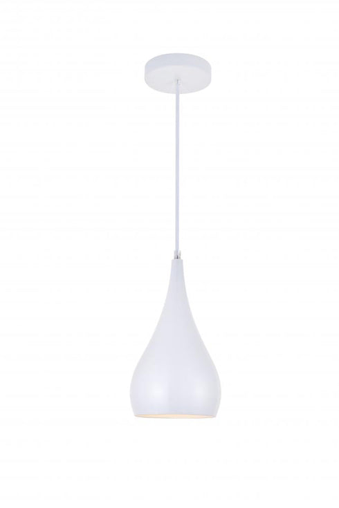 Living District Nora 1 Light Pendant Model: LDPD2001WH