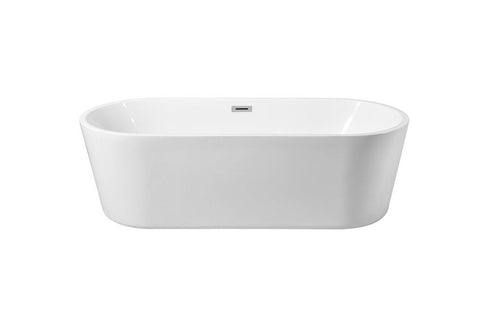 Elegant Decor Odette 65 Inch Soaking Roll Top Bathtub In Glossy Model: BT10665GW