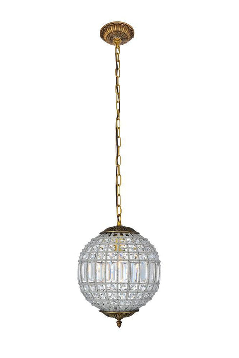 Elegant Lighting Olivia 1 Light Pendant Model: 1205D12FG/RC