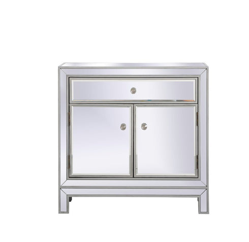 Elegant Decor Reflexion 29 Inch Mirrored Cabinet In White Model: MF71034WH