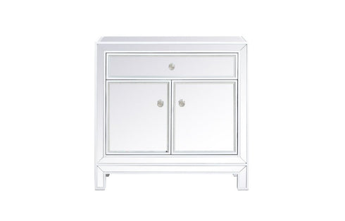 Elegant Decor Reflexion 29 Inch Mirrored Cabinet In White Model: MF71034WH