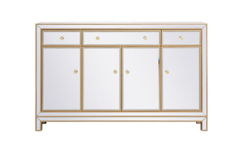 Elegant Decor Reflexion 56 Inch Mirrored Credenza In Gold Model: MF72001G