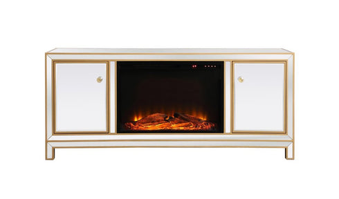 Elegant Decor Reflexion 60 In. Mirrored Tv Stand With Wood Model: MF701G-F1