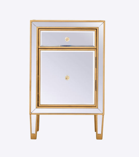 Elegant Decor Reflexion End Table 1 Drawer 18in. W X 13in. D X 29in. Model: MF72035G