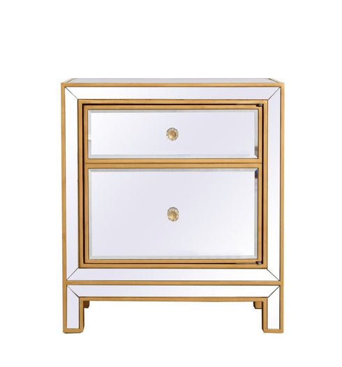 Elegant Decor Reflexion Nightstand 1 Door 21in. W X 14in. D X 24in. H Model: MF72016G