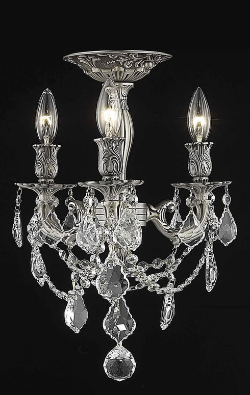 Elegant Lighting Rosalia 3 Light Flush Mount Model: 9203F13DB/SS