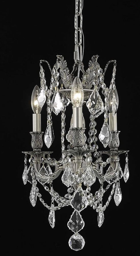 Elegant Lighting Rosalia 3 Light Pendant Model: 9203D13PW/RC