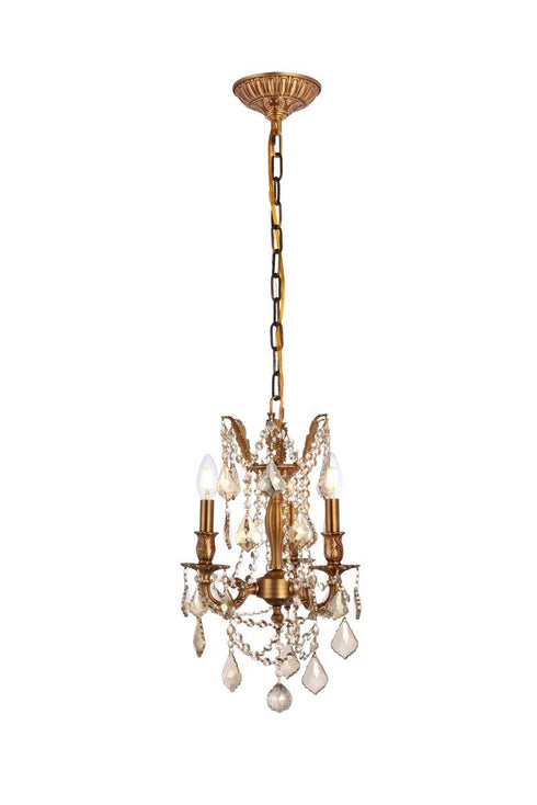Elegant Lighting Rosalia 3 Light Pendant Model: 9203D13PW/RC