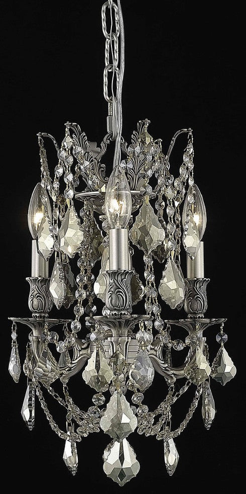 Elegant Lighting Rosalia 3 Light Pendant Model: 9203D13PW/RC
