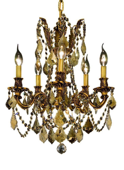 Elegant Lighting Rosalia 5 Light Pendant Model: 9205D18FG-GT/RC