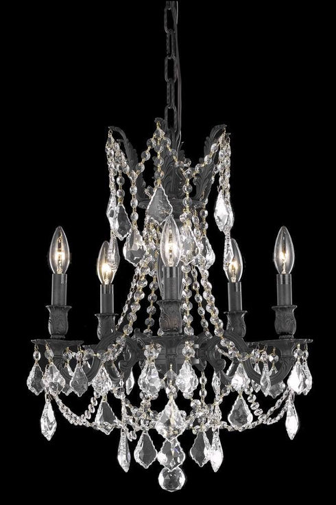Elegant Lighting Rosalia 5 Light Pendant Model: 9205D18FG-GT/RC