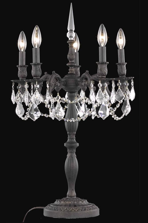 Elegant Lighting Rosalia 5 Light Table Lamp Model: 9205TL18DB+SH-1R24G/EC