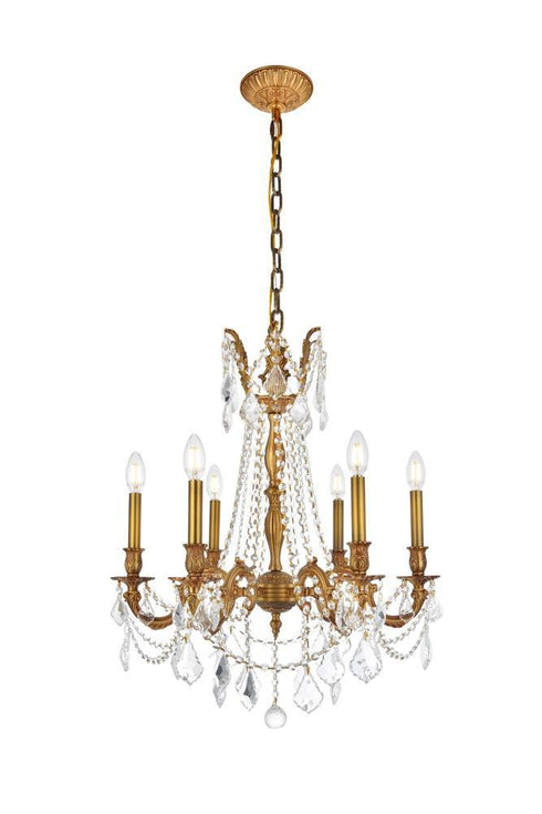 Elegant Lighting Rosalia 6 Light Chandelier Model: 9206D23FG/RC