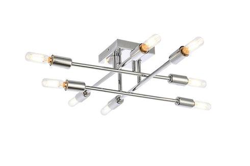 Living District Script 8 Light Flush Mount Model: LD2351BK