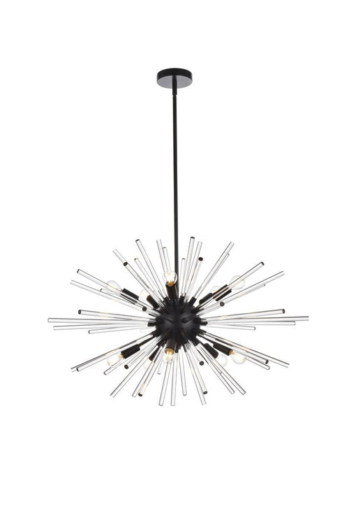 Elegant Lighting Sienna 10 Light Pendant Model: 2502D36BK