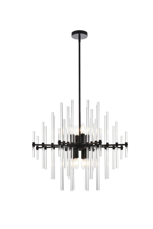 Elegant Lighting Sienna 8 Light Pendant Model: 2502D27BK